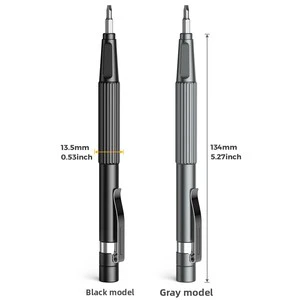 13-in-1 Phillips Magnetic Aluminum Alloy Pen-style Screwdriver Set for DIY Digital Product Repair with Built-in CRV