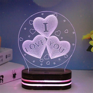 LED Small Night Light 3D Cartoon Night Light USB Kids Bedroom Decoration Gift Lamp