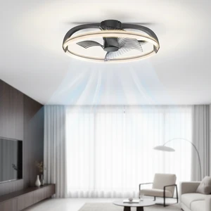 High Quality 220V LED Plastic Ceiling Fan Light Remote Control 3 Blades Dimmable Adjustable Color Temperature for Modern Indoor