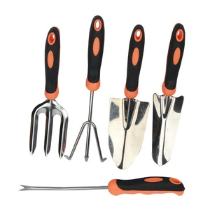 Stainless Steel Garden Hand Digging Tools Set Wooden Handle Plant Tools Kit With Shovel Fork Rake Hoe Weeder