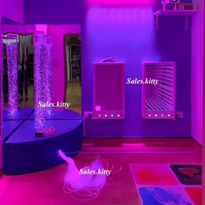 Sensory Play Autism Fiber Optic Water Bubble Tube Lamp Light Up Led Peg Board Tunnel Infinity Mirror For Sensory Room Design