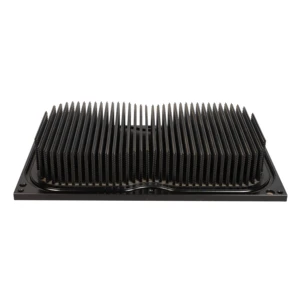 One-piece Extruded Aluminum Heat Sink Black Anodized Custom Fin Height For DC EV Charging Pile Module