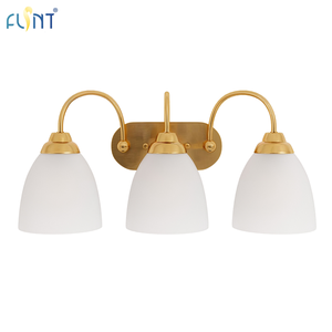 Modern 3-Light Indoor LED Vanity Lamp With Frosted Glass Shades Dimmable Indoor Bathroom Vanity Lighting
