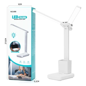 Modern LED Desk Lamp USB Charging Port Touch Control 3 Color Modes Stepless Dimming Eye-Caring LED Table Lamp Battery Powered