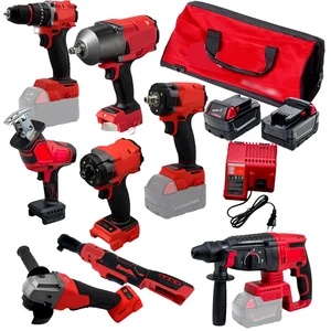 Industrial-Grade Adjustable Electric Power Tool Assortment(Reciprocating Saw Wrench Rotary Hammer,Battery,Charger)Power Tool Set