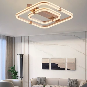 Modern Inside Ceiling Surface Mounted Lamps Home Decorative Living Room Rose Gold Iron Aluminum Acrylic Led Ceiling Lights