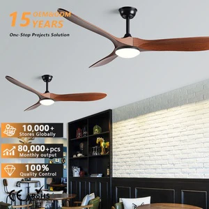Modern Design Remote Control Ceiling Fan 3 Blade Wooden Led Indoor Outdoor Ceiling Fan With Lights