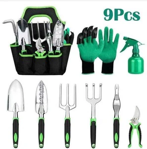 9-Piece Stainless Steel Garden Tool Set with Two-Color Handle Flower Shovel Manual Industrial Grade for Amazon Gardening