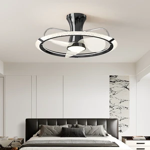 23-Inch Modern LED Ceiling Fan Light with Remote 6-Speed Iron Lamp Body DC Motor Orient Chandelier Wall Mount for Bedroom Home
