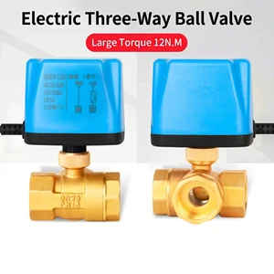 Factory Direct AC220V DC9~36V Brass 3 Way Motorized Ball Valve for Heating Air Conditioning System