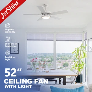 1stshine Ceiling Fan Light Dc Motor Classic White 5 MDF Blades White Ceiling Fans with Remote Control