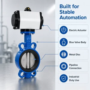 Pneumatic Clamp Butterfly Valve Ductile Iron Soft Seal General Application for Gas Water Oil Pneumatic Water Butterfly Valve