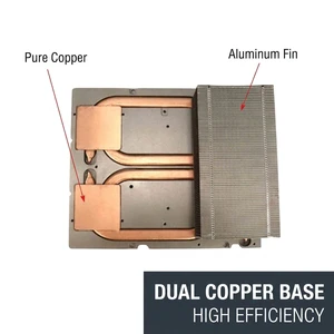 High Efficiency Passive Heat Pipe Heatsink Dual Copper Base High Power Heat Sink for Industrial Equipment