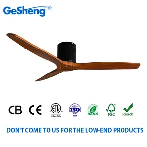 High Quality European 3 Blades Led Lighting Flush Mount DC Motor Remote Control Ceiling Fan