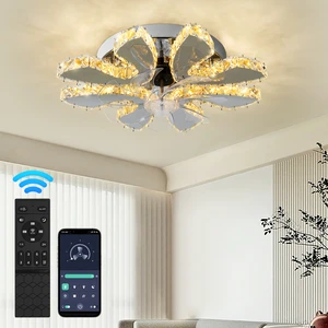 US Warehouse Modern Led Ceil Fan Light Remote Control Ceiling Fan with Light for Room Kitchen