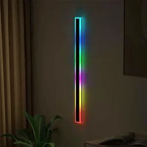Aluminum IP65 Light Wall Lighting Fixtures Modern Outdoor Long Strip Led RGB Wall Lamp