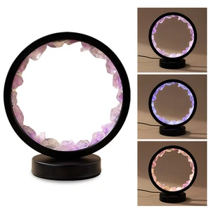 Wholesale Eco-Friendly Natural Crystal Polished Die-Cut Printed Flower Fairy Love USB Mood Lights Night Lights Bedside Lamps