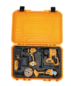 20V Cordless Power Tool Combo Kit Lithium Ion Battery Cordless Rotary Hammer Drill Impact Driver Angle Grinder Power Tools Set