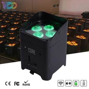 WEDOSTAGE New 4*18W Battery-powered DMX512 LED RGBWAUV 6in1 Rechargeable Spotlight with IP33 Rating App Control for KTV DJ Stage