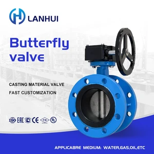 Flanged Butterfly Valve Ductile Iron Rubber Seat PN16 for Water Treatment