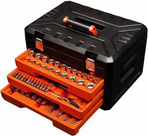 320-Piece Mechanic Tool Set, SAE & Metric Socket Set with 72-Tooth Ratchets, CR-V Steel, Complete Kit for Car Maintenance & DIY