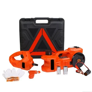 Atlifix Car Repair Tool Kit DC 12V/24V 3.5T Capacity Steel Heavy Lifting Electric Hydraulic Jack & Impact Wrench Kit