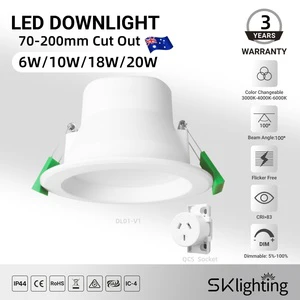 Australia LED Downlight10W Socket 3CCT SAA CE Dimmable 90mm IP44 Aluminium Commercial Lighting Office Home Hotel Spot downlight
