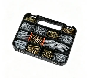 300PC Assorted Screw Plastic Anchor Hardware Tool Box Multi Size Chipboard Screws For Workshop DIY Wall Fixing Hardware Supply