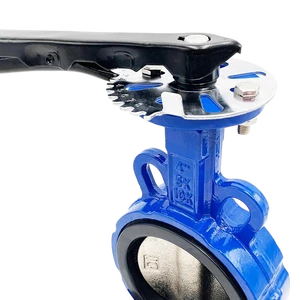 Manual Wafer Type Handle Operated Soft Sealing Butterfly Valve for Water Oil Air Systems Normal Temperature General Application