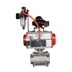 DN50 304 Stainless Steel Pneumatic Actuated Air Motorized Ball Valve with NPT Connection for Water General Use OEM