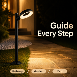 Contemporary Single Ring Top 12W Warm Light Low Voltage Compatible Round Base Aluminum Tube LED Yard Lawn Lamp