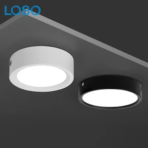 LOSO High Quality Modern White Black Iron 7W 9W 12W 18W Surface Mounted LED Downlight
