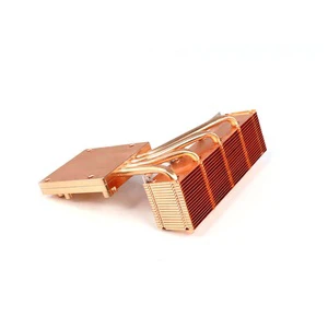 Customized Copper & Aluminum Buckle Heat Sink with Heat Pipes 120x120x25mm Fan 17dB(A) Noise for Power Supply