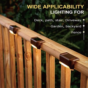New Upgraded Balcony Waterproof Garden Solar Powered Fence Lights Outdoor Yard Deck Light Led Step Patio Lights Stair Solar Lamp