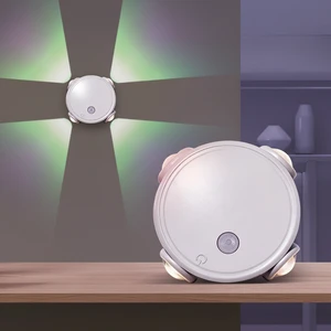 Human Body Sensor Minimalist Cat-Eye LED Night Light Magnetic Ambient Rechargeable ABS Material Wall Table Lamp with RGB