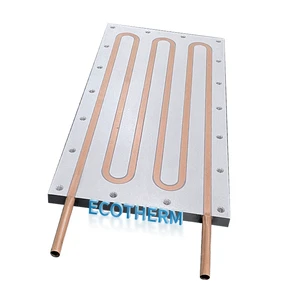 Aluminum 50mm Liquid Cold Plate Heat Sink Cooling Liquid Cold Plate Thermocouple Heat Sink