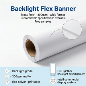 Backlit PVC Light Box Film Roll 510gsm 440gsm Matte White High Transmittance Waterproof UV Resistant LED Light Box Signage OEM