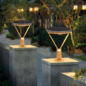 Modern Aluminum Solar Pillar Post Light Outdoor Waterproof Solar Powered Pillar Lights