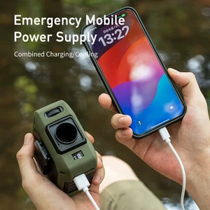 Wholesale Outdoor 8000mAh Portable Fan Bladeless Free Hands Personal Air Circulator Mini Hanging Waist Clip Fan With Power Bank