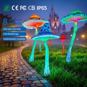Outdoor IP65 Rated LED Christmas Fantasy Color Large Mushroom Shape Garden Landscaping Lamp DC24V High CRI 95