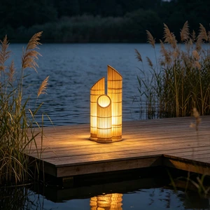 Outdoor Chinese-Style Resin Lawn Light with IP65 Waterproof Rating Ground-Mounted Bamboo-Inspired Landscape Light
