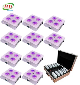Wireless DMX up Lights 4x18w LED Battery Powered Uplight for Wedding Party Club Lighting Stage Light