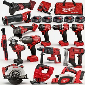 Hot Sale Milwaukee M18 Cordless 18V Combo Kit with 5 Battery & Charger, Brushless Drill Wrench15-Tool Power Tool Combo Kit