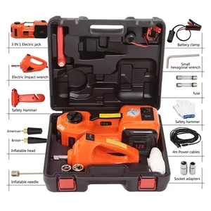 12v 5 Ton Outdoor Electric Car Jacks Kit Hydraulic Floor Lift Jack With Air Pump and Impact Wrench DC12V Electric Car Jack