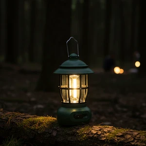 Dimmable Retro Chrome Plated Vintage LED Camping Lantern Portable Camp Lamp for Glamping, Patio Decor and Backyard with 3500K.