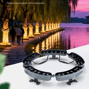Outdoor Garden Landscape Aluminum Spotlight Waterproof Ip65 12w Dmx512 LED Solar Ring Hug Tree Hold Column Light