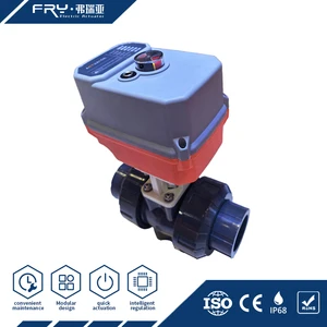 Electric PVC UPVC Motorized Plastic Ball Valve With Electric Actuator For City Water Supply
