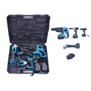4-pack Brushless Cordless Power Tool Set Hand Tool Set N in One 20v Combo Kits With Two Battery Electrical Tool Set