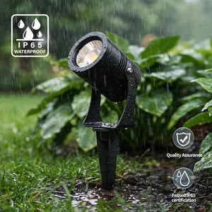 Aluminum IP65 Waterproof AC Powered Outdoor LED Lawn Lamp with Light Sensor Control 30 Beam Angle for Garden & Landscaping