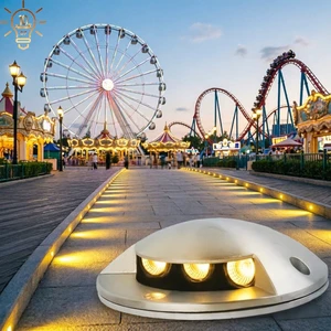 3W LED Road Stud IP65 Stainless Steel Landscape Well Light 2700K Warm White 2-Year Warranty 50000 Hours Lifespan for Buried Road